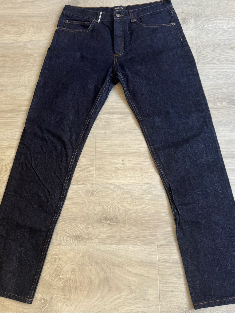 Slim Straight Men's Jeans in Deep Indigo by Unbranded